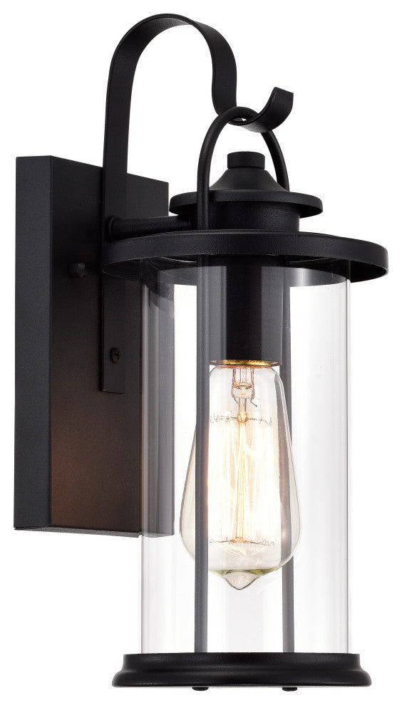 CHLOE Lighting AINSLEY Transitional 1-Light Textured Black Outdoor Wall Sconce