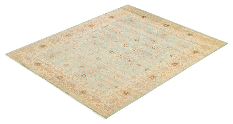 Lucille, One-of-a-Kind Hand-Knotted Area Rug Light Blue, 8'4"x9'10"
