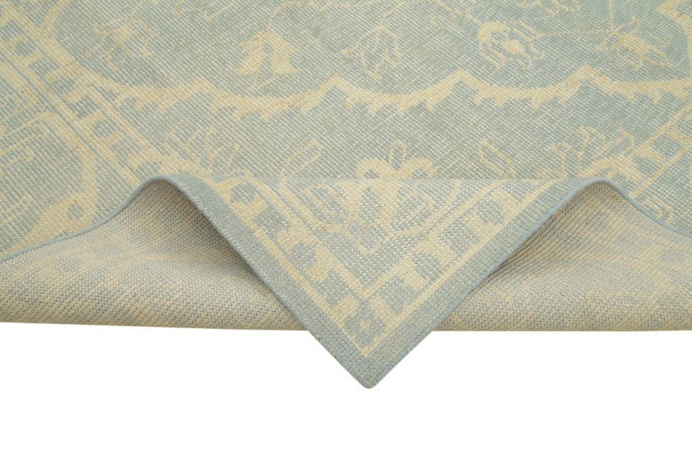 Rug N Carpet - Handwoven Oriental 8' 11" x 11' 11" Pastel Beige Oushak Rug