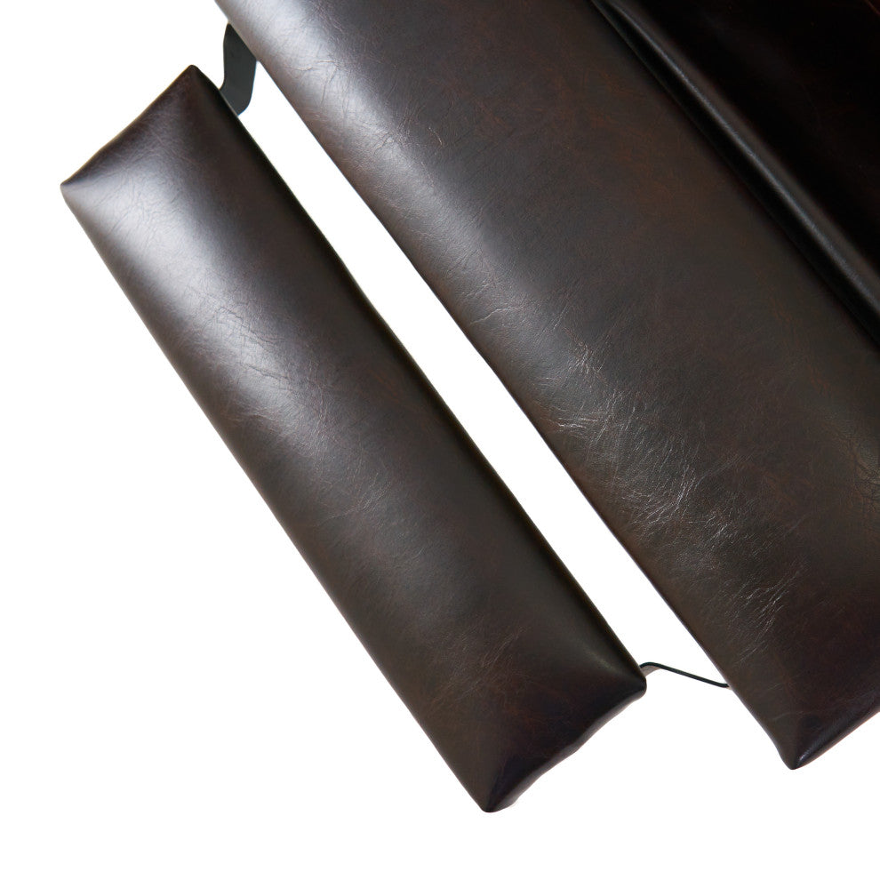 GDF Studio Hinus Indoor Upholstery Club Chair Recliner, Brown Leather