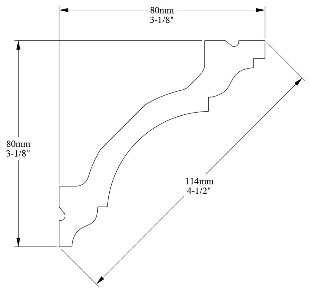 Orac Decor Plain Polyurethane Crown Moulding, Rigid Moulding
