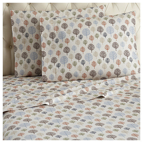 Trees Micro Flannel Sheet Set, Queen