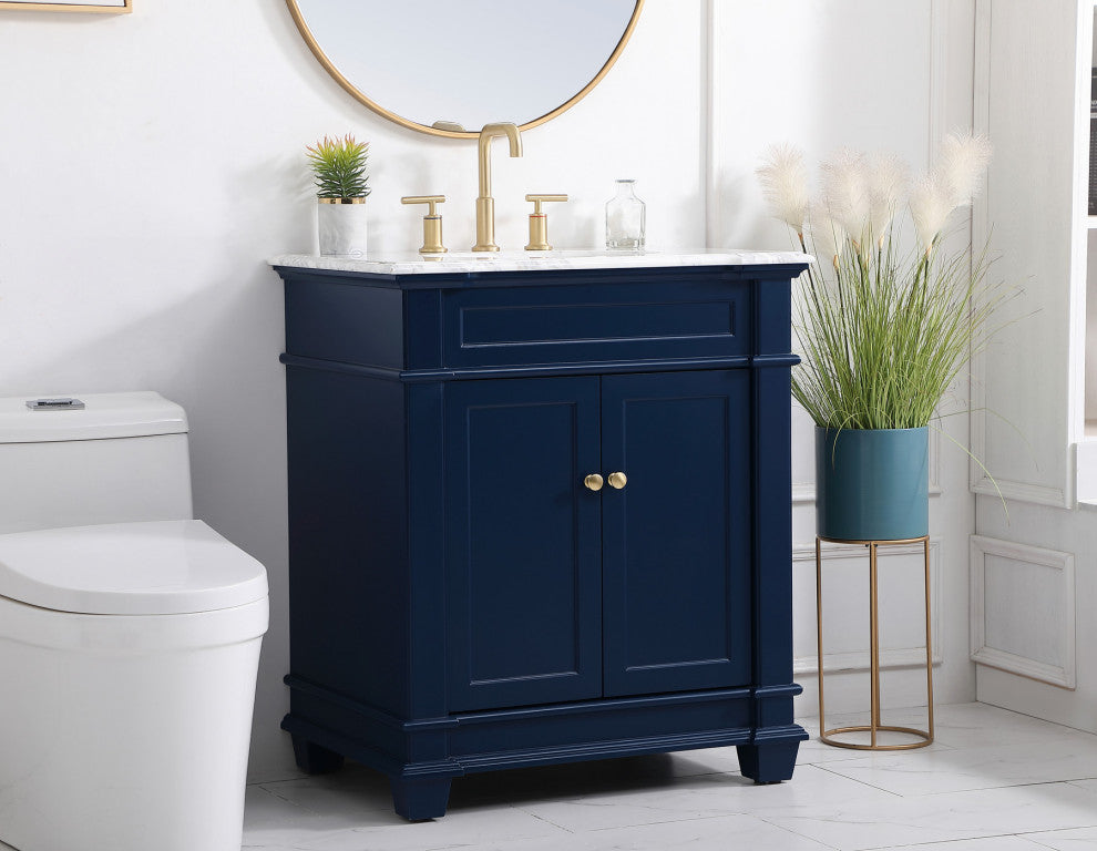 Weston Single Bathroom Vanity Set, Blue, 30