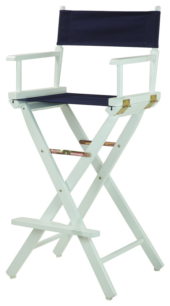 030" Director's Chair White Frame-Navy Blue Canvas