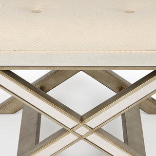 Butler Marlo Mirrored Vanity Stool, Silver, Silver