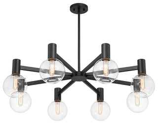 Wright 8-Light Chandelier, Matte Black, Matte Black
