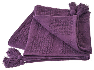 Charming Light Blue Throw Blanket, Purple
