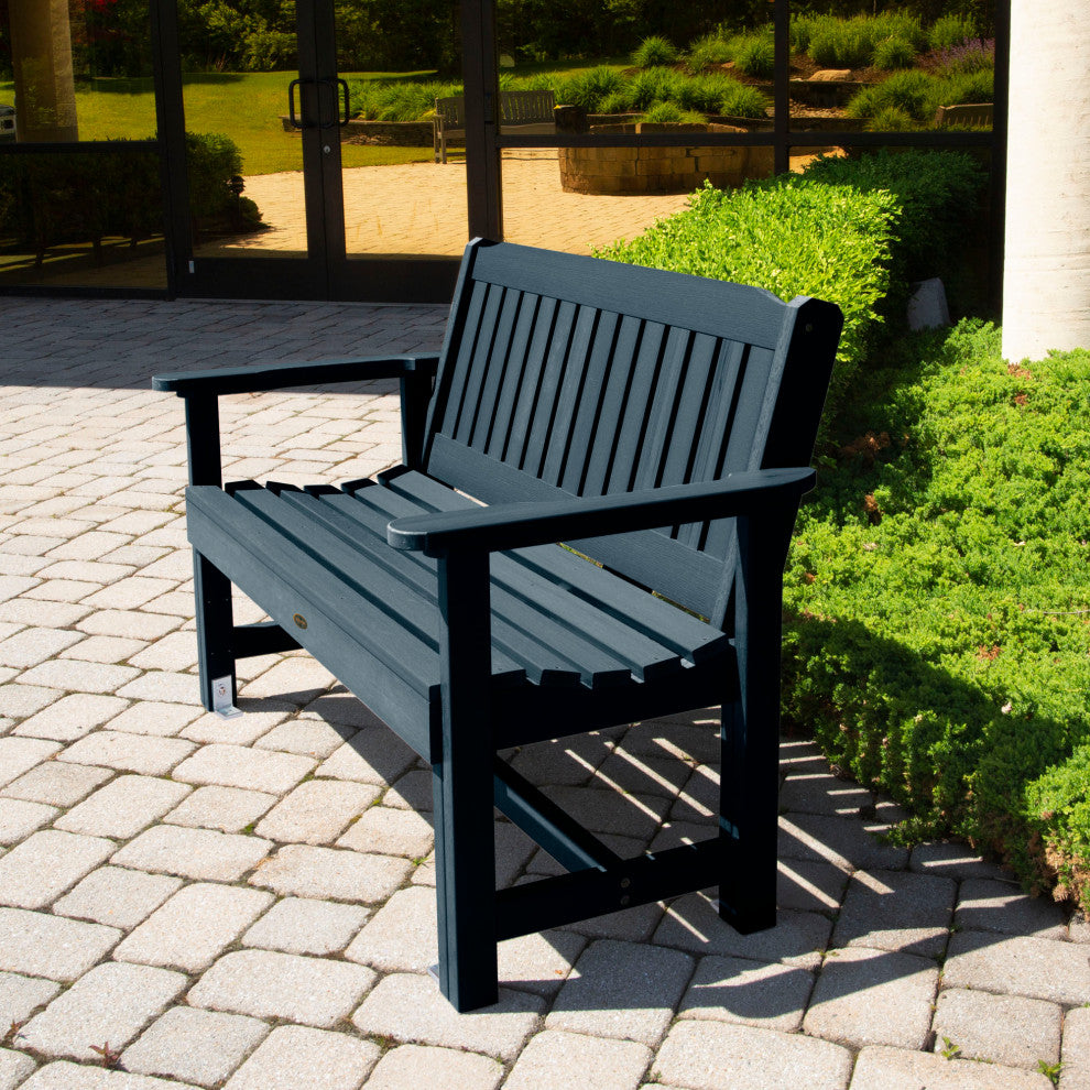 The Sequoia Professional Commercial Grade Exeter 4' Garden Bench, Federal Blue