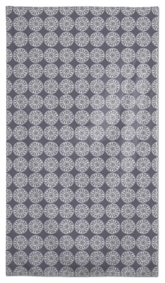 Small Dark Gray Medallions 58 x 102 Outdoor Tablecloth