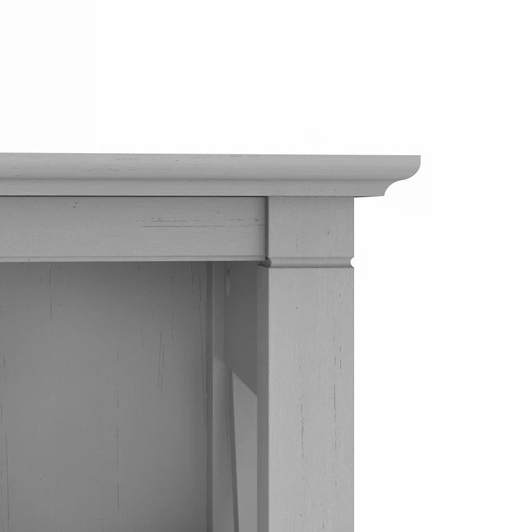 Set of 2 Farmhouse Bookcase, Open Shelves With X-Sides, Cape Cod Gray