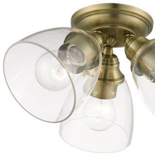 Montgomery 3 Light Antique Brass Semi-Flush
