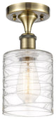 Innovations 516-1C-AB-G1113 1-Light Semi-Flush Mount, Antique Brass
