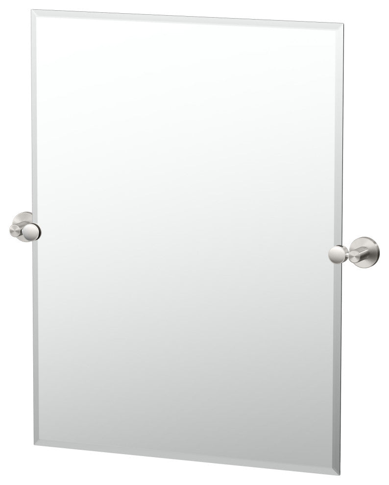 Reveal Frameless Rectangle Mirror, Satin Nickel, 31.5"