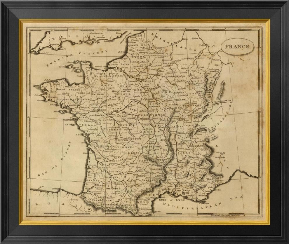 "France, 1812" Framed Canvas Giclee by Aaron Arrowsmith, 26"x22"