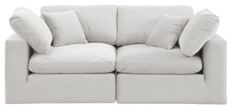 Comfy Upholstered Modular Sofa, Cream, 2-Piece: 2 Corner Chair, Velvet