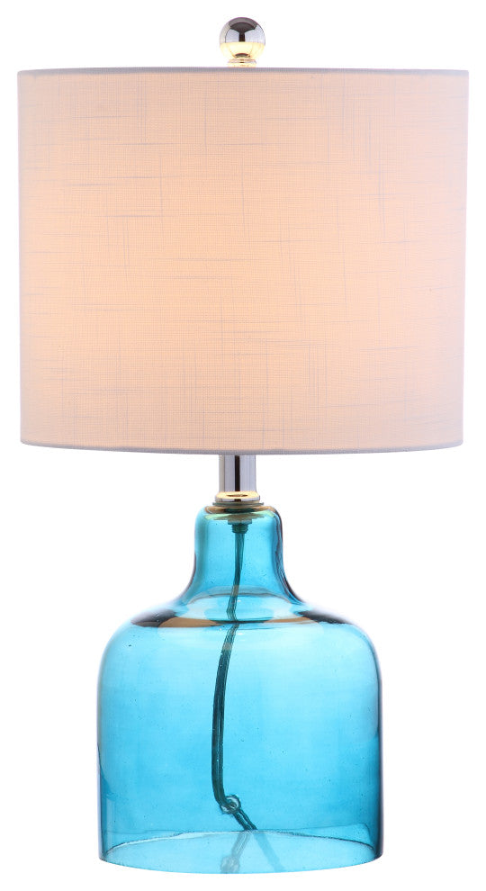 Gemma 19" Glass Bell Table Lamp, Moroccan Blue