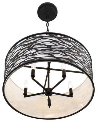 Varaluz 348S05 Kato 5 Light 24"W Semi-Flush Drum Ceiling Fixture - Carbon