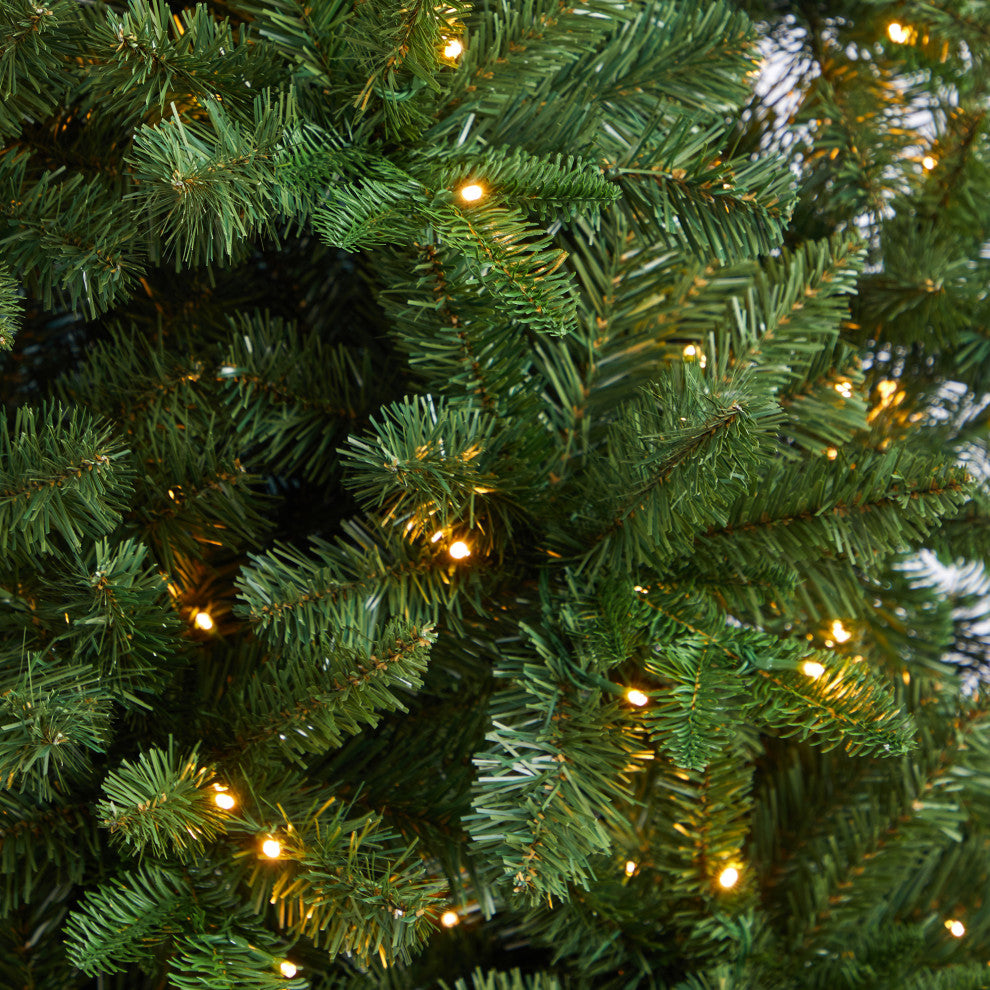 8' Grand Teton Spruce Flat Back Artificial Christmas Tree With 280 LED Lights