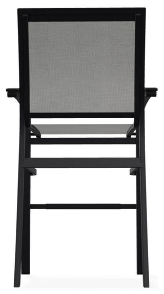 Bazza Sling Bar Height Stackable Outdoor Stool, Alloy/Black