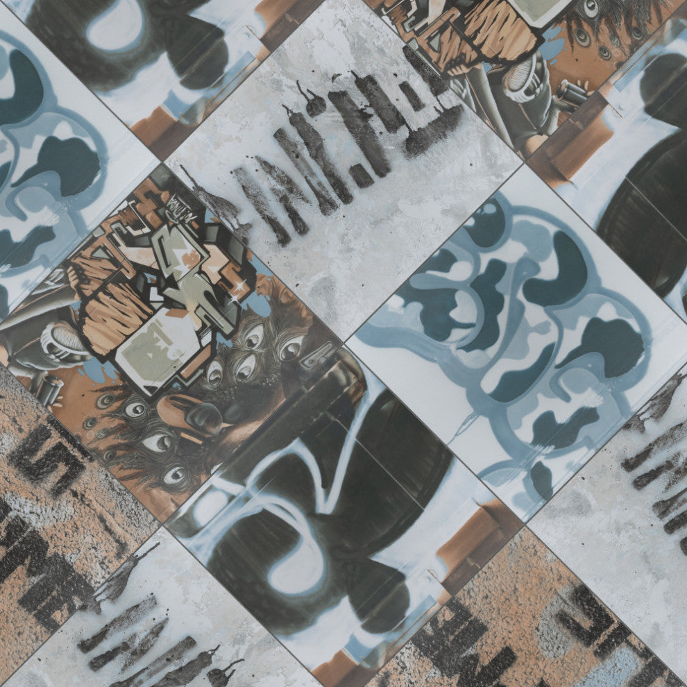 Urban Art Matte Ceramic Floor and Wall Tile