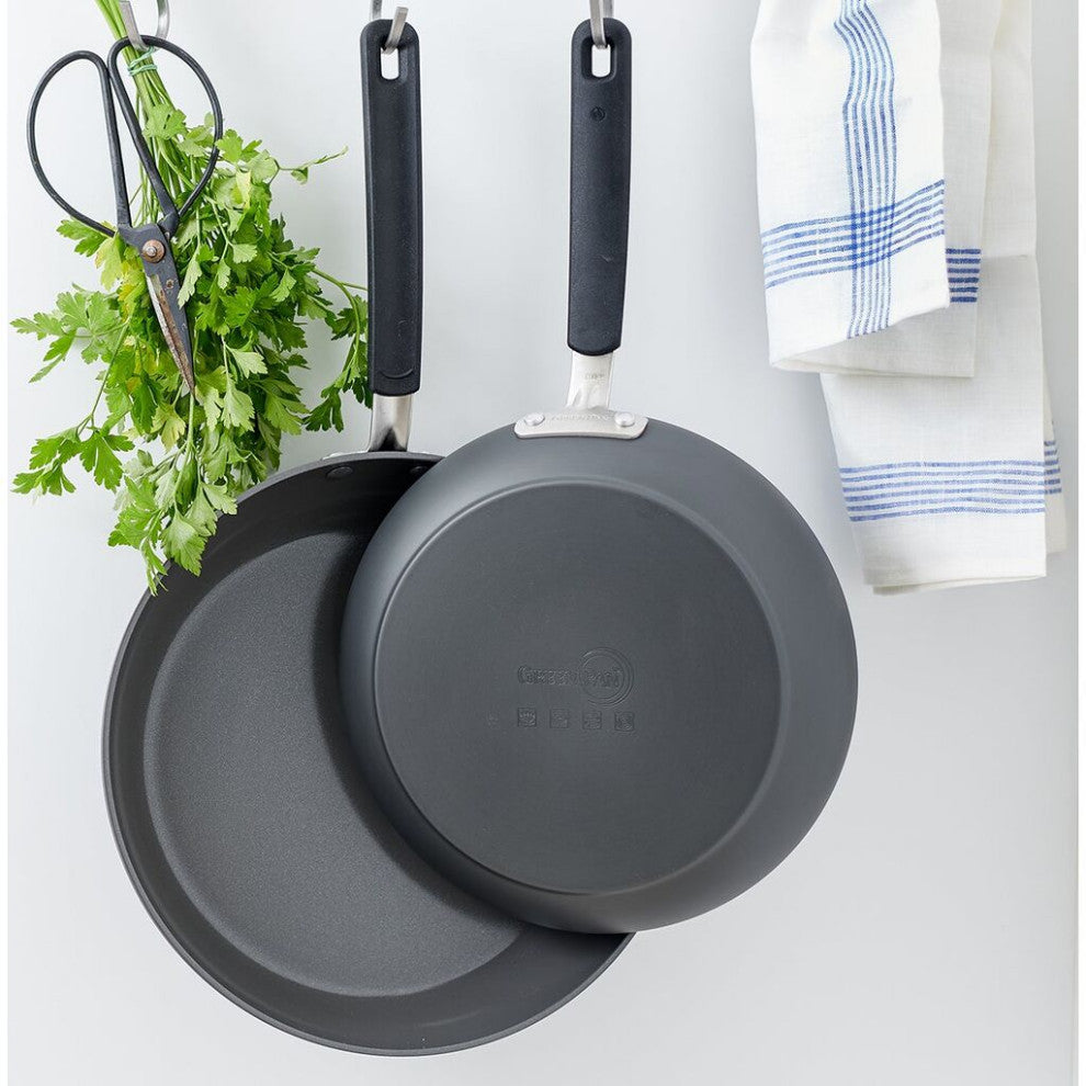 GreenPan Levels Stackables Collection 10" & 12" Open Frypan Set | Grey