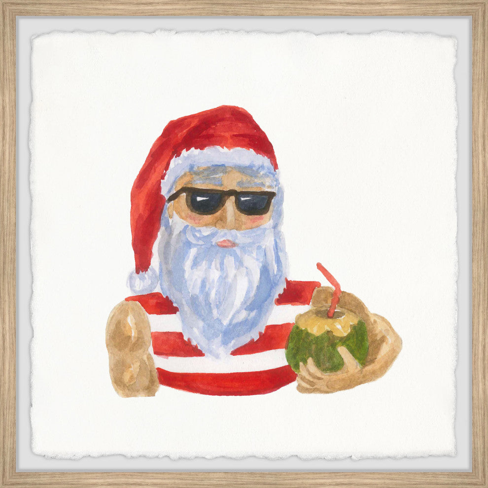 "Coconut Holiday" Framed Painting Print, 12x12