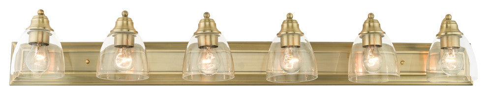 Antique Brass Transitional, Colonial, Vanity Sconce