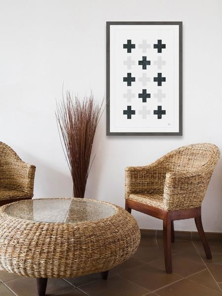 "Positive Ions" Framed Painting Print, 12"x18"