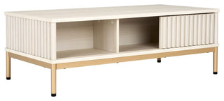 Safavieh Lylia 2 Door Coffee Table, Bleached White/Gold