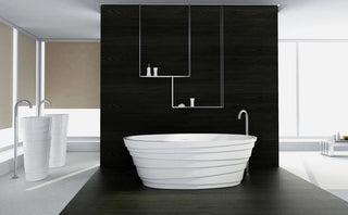 ADM Layered Freestanding Bathtub, White, 71", Matte White
