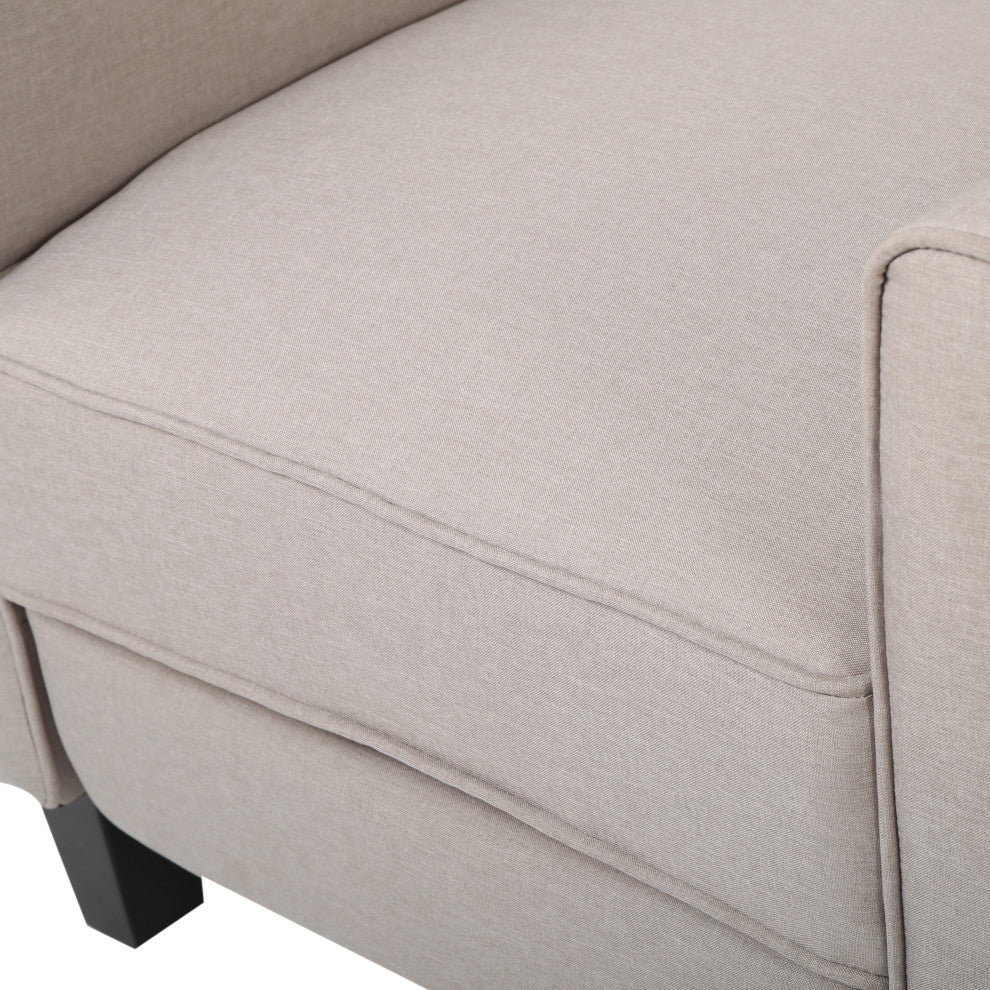 Susan Fabric Recliner, Set of 2, Wheat and Dark Brown