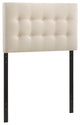 Emily Twin Fabric Headboard, Ivory