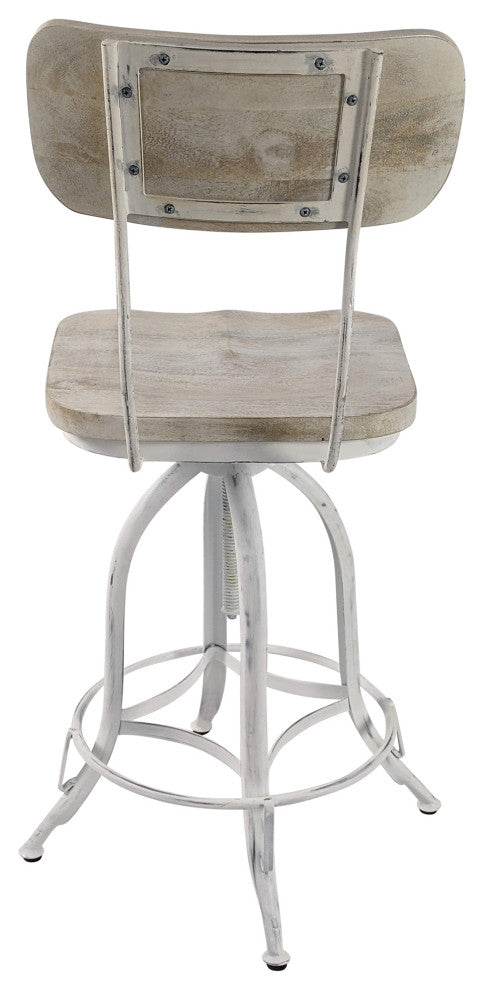 Mason Adjustable Stool, Whitewash