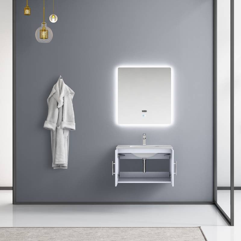 Geneva Transitional Glossy White 30" Single Vanity Set