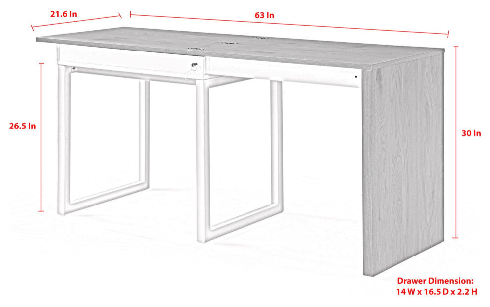 Loft Lyfe Arwen Desk, Extendable, Space Saving Design, Natural/Black
