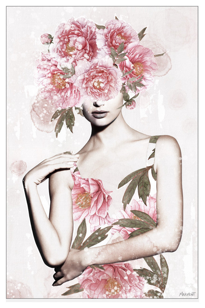 "I Love Flowers" Floater Framed Painting Print on Canvas, 30x45