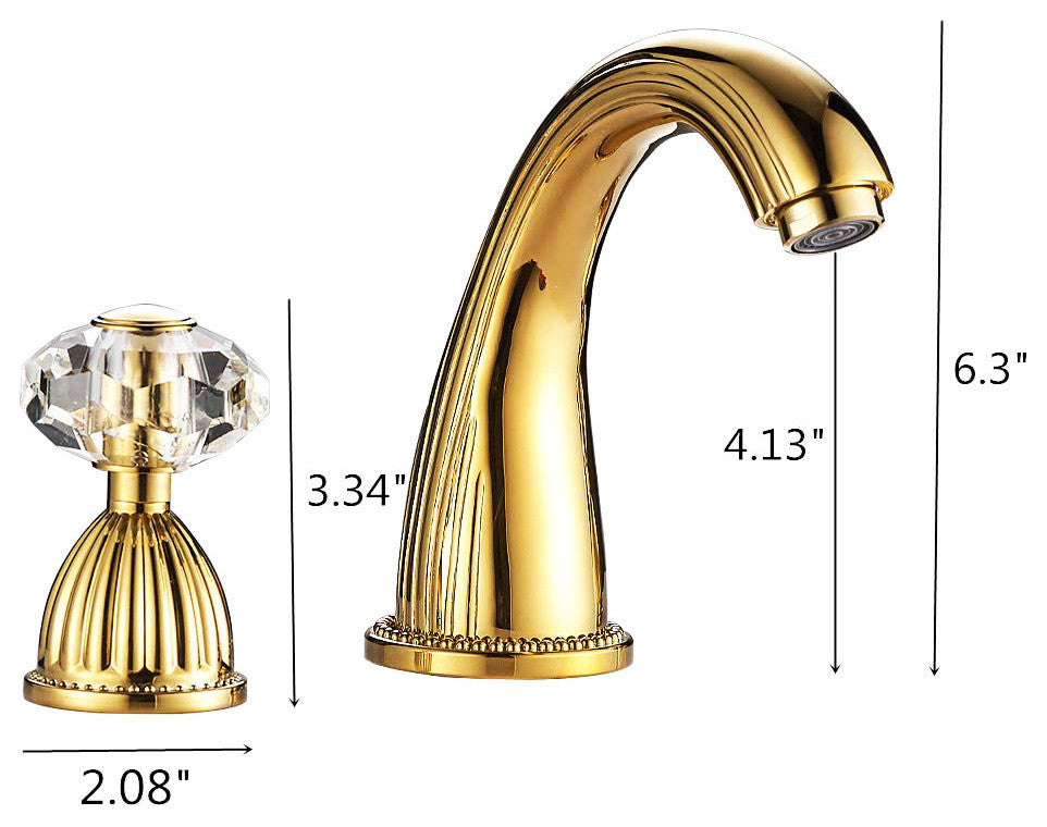 Larissa Bathroom Widespread Lavatory Sink Faucet Crystal Handles