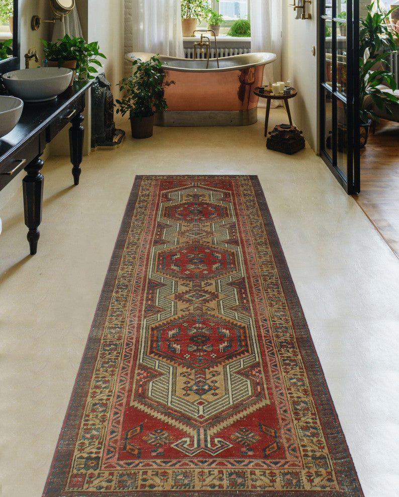 Fine Vintage Distressed Kentrell Beige Runner