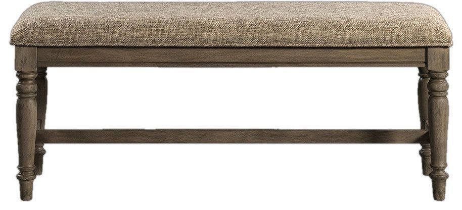 Balboa Park 46" Wide Backless Bench With Cushion, Roasted Oak