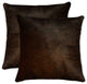 18" X 18" X 5" Chocolate Cowhide  Pillow 2 Pack