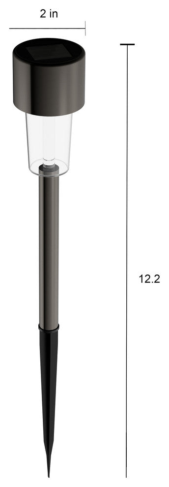 Solar Path Lights- 12.2" Stake Lighting Set of 12 by Pure Garden, Black