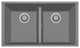 One Series 33" Drop-In Double-Bowl Granite Sink, Titanium, Undermount