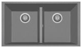 One Series 33" Drop-In Double-Bowl Granite Sink, Titanium, Undermount