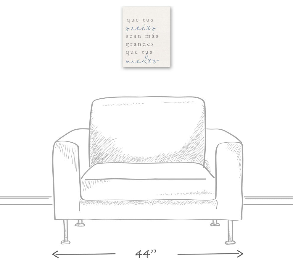 Que Tus SueÃ±os Sean MÃ¡s Grandes Que Tus Miedos 11x14 Canvas Wall Art