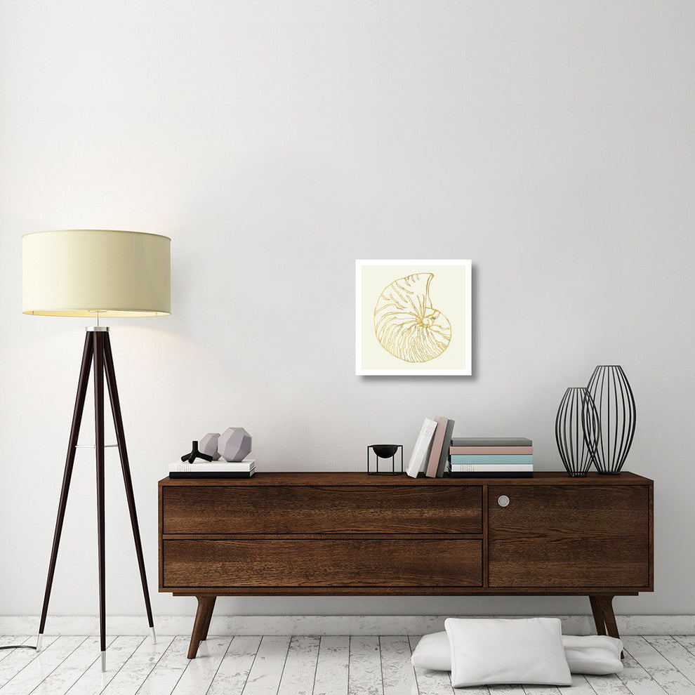 "Coastal Breeze Shell Sketches VII" Paper Print by Anne Tavoletti, 20"x20"