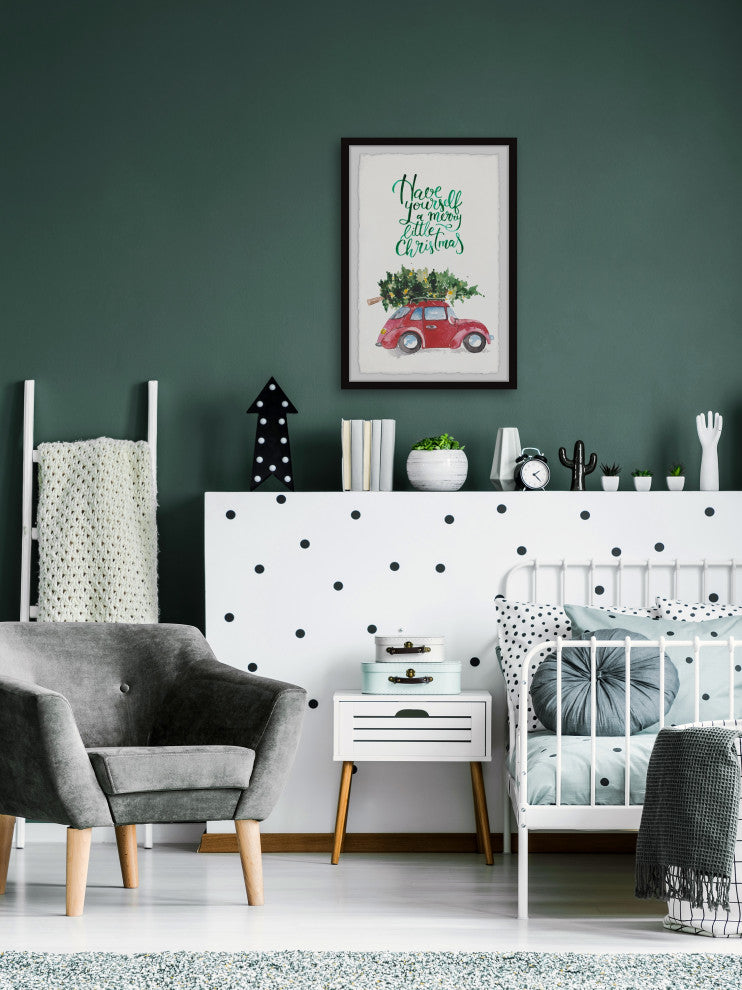 "A Merry Little Christmas" Framed Painting Print, 12x18