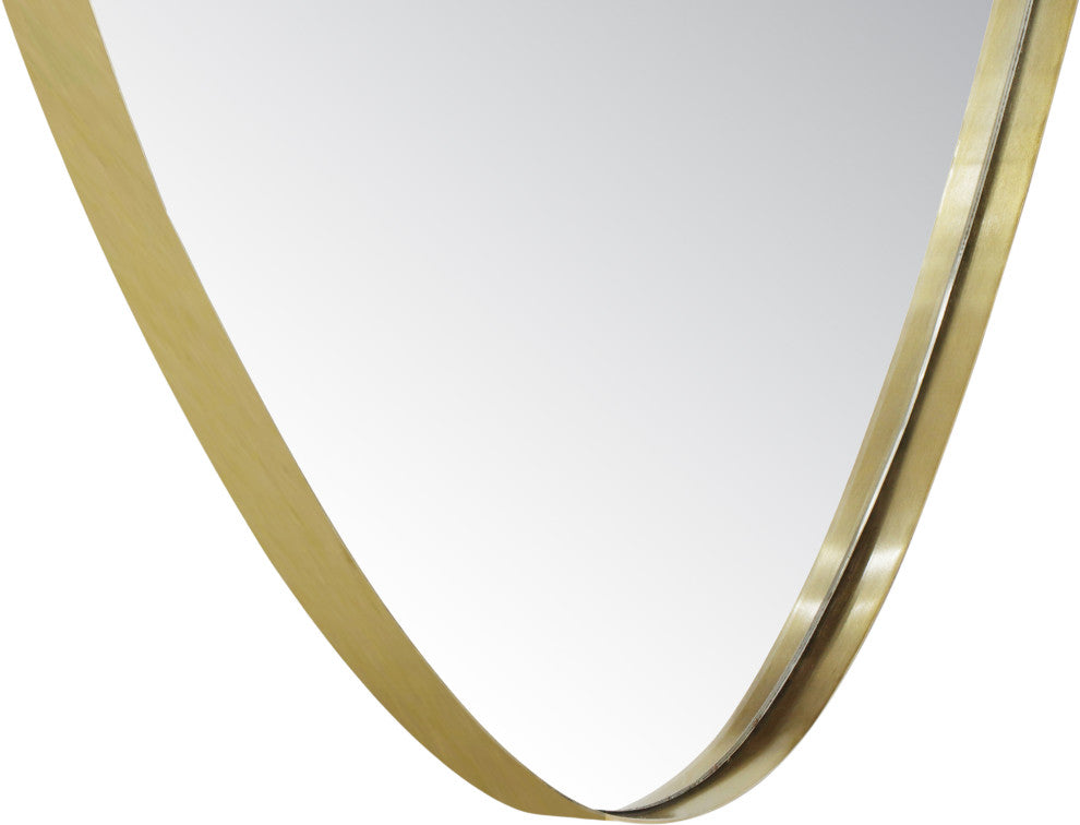 Finch Glass Mirror With Iron Frame, Brushed Gold, 36" H