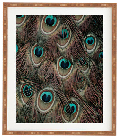Ingrid Beddoes Peacock Feathers III Framed Wall Art, 14x16.5"