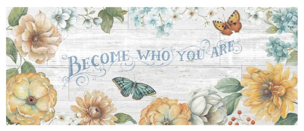"Butterfly Bloom V on Wood Gray" Paper Print by Daphne Brissonnet, 32"x14"