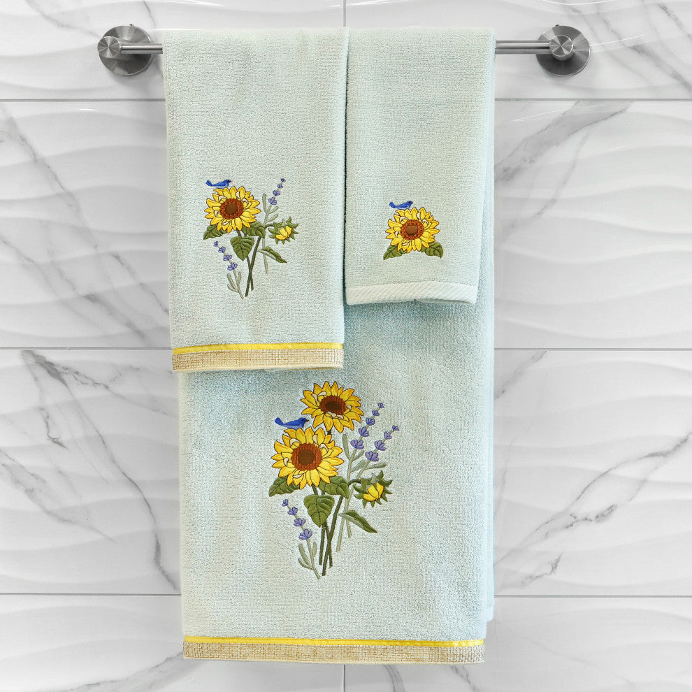 Linum Home Textiles 100% Turkish Cotton GIRASOL 4PC Embellished Towel Set